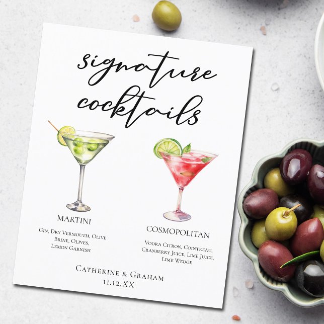Martini Cosmopolitan Signature Cocktails Menu (Creator Uploaded)