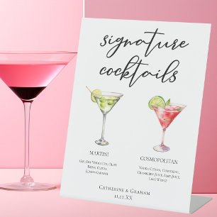 Martini Cosmopolitan Signature Cocktails Menu Pedestal Sign