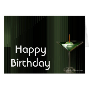 Martini Custom Happy Birthday Greeting Card
