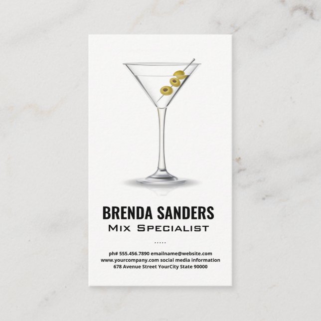 Martini Drink | Bartender Business Card (Front)