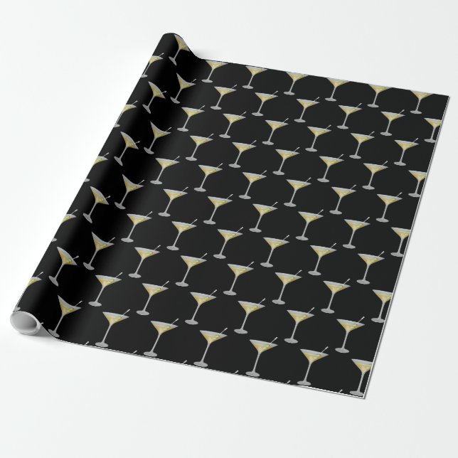 Martini drink on black wrapping paper (Unrolled)