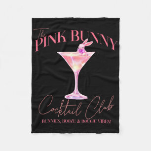 Martini Easter Pink Bunny Tail Social Club Happy E Fleece Blanket