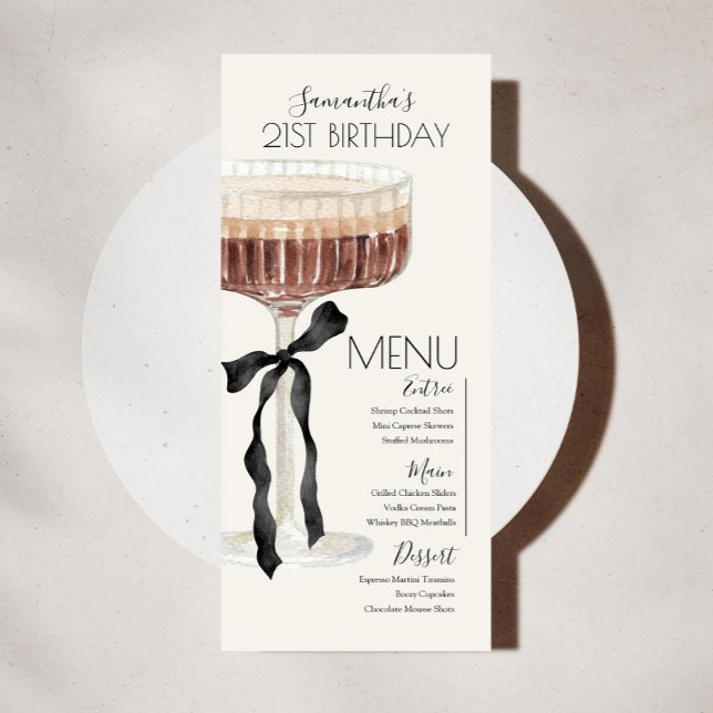 Martini Espresso Birthday "Tini Bit Older" Menu (Creator Uploaded)