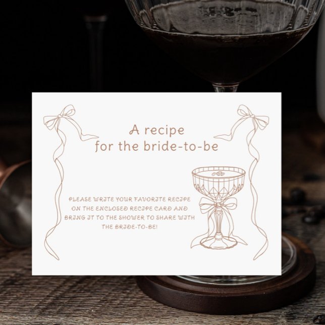 Martini Espresso Bridal shower Recipe  Enclosure Card (Creator Uploaded)