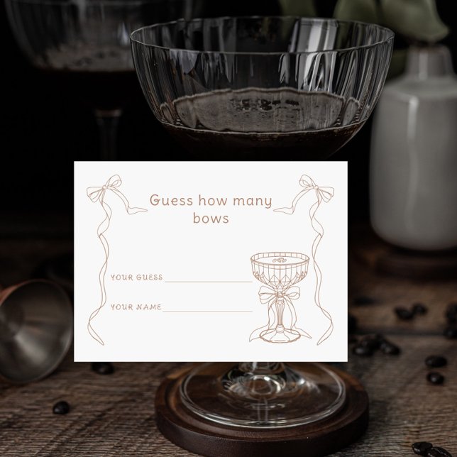 Martini Espresso How many bows Bridal game Enclosure Card (Creator Uploaded)