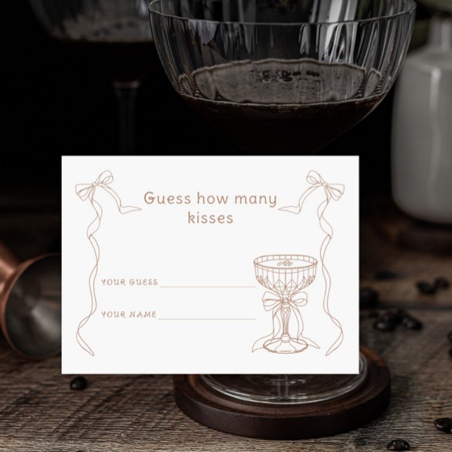 Martini Espresso How many kisses Bridal game Enclosure Card (Creator Uploaded)