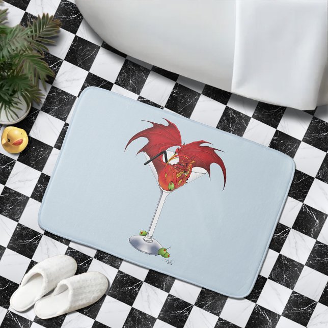 Martini Fantasy Red Dragon Bath Mat (Creator Uploaded)
