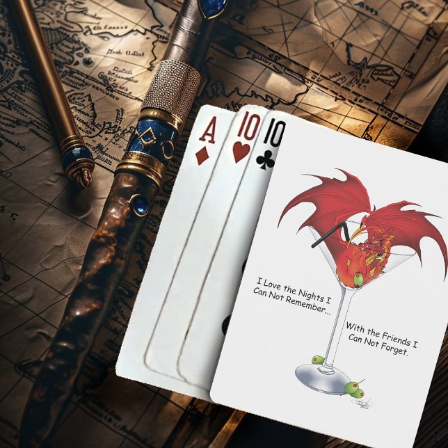 Martini Fantasy Red Dragon Playing Cards (Creator Uploaded)