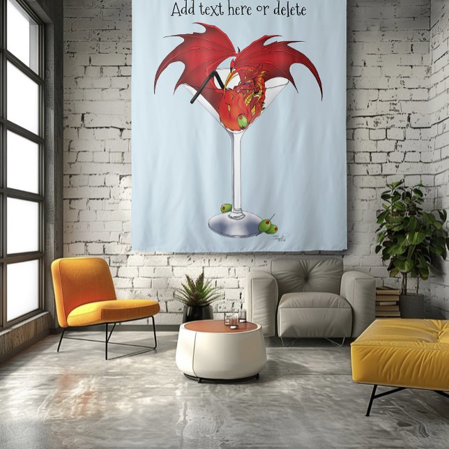 Martini Fantasy Red Dragon Tapestry (Creator Uploaded)