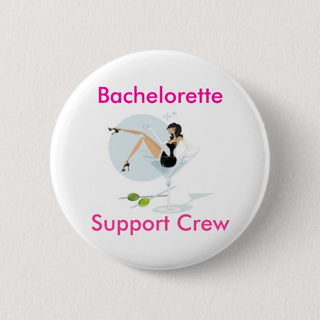 martini_girl, Bachelorette, Support Crew 6 Cm Round Badge (Front)