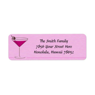 Martini Glass Address Label Return Address Label