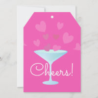 Martini Glass and Pink Hearts cheers