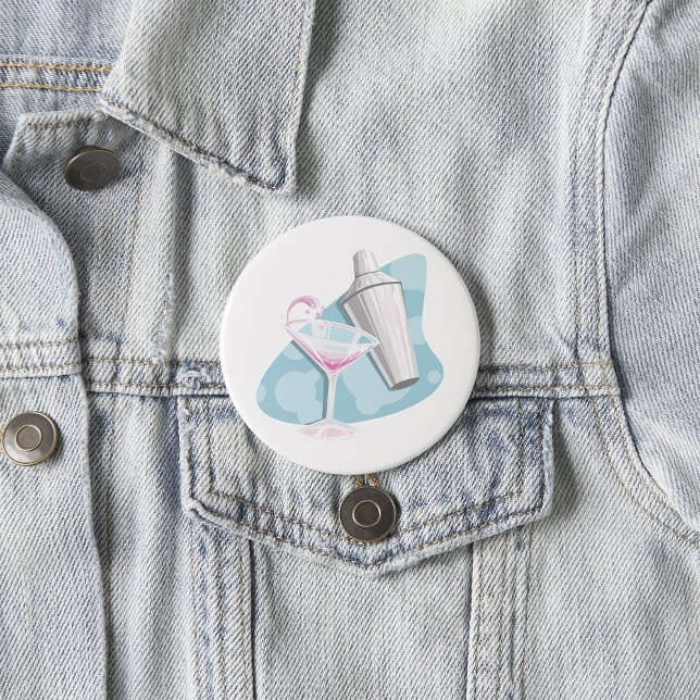 Martini Glass And Shaker 7.5 Cm Round Badge (Creator Uploaded)