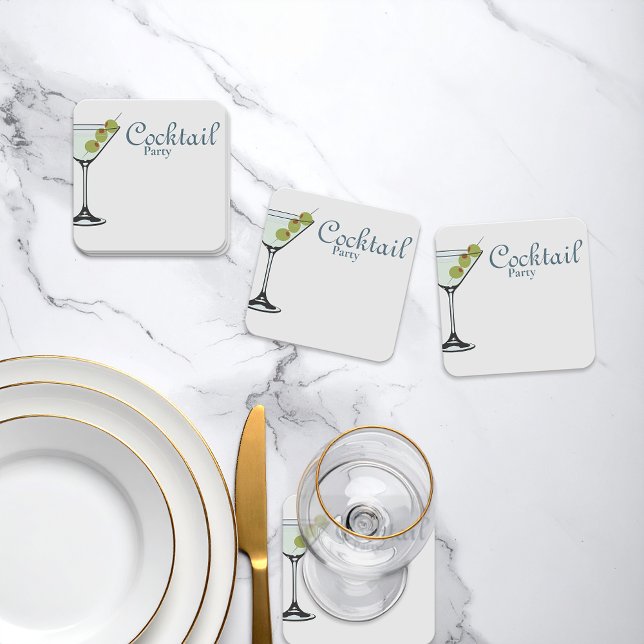 Martini Glass Cocktail Party Coaster (Creator Uploaded)