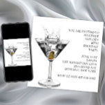 Martini Glass Mans Birthday Party Invitation<br><div class="desc">Modern crisp cold martini glass and olive man's birthday party invitation. This elegant classy martini party invitation is easily customised for your event by adding your event details,  font style,  font size & colour,  and wording.</div>