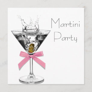Martini Glass Pink Martini Party Invitation