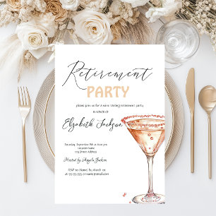 Martini Glass Retirement Party Invitation