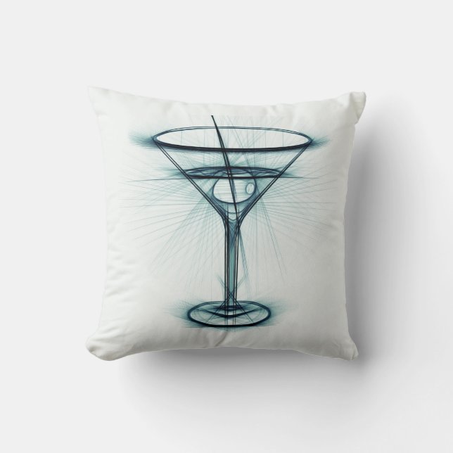 Martini Glass Sketch Cushion (Front)