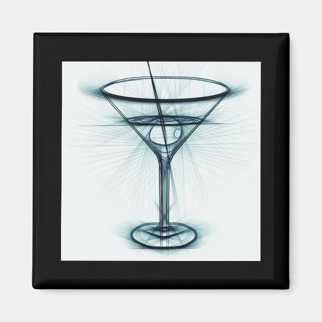 Martini Glass Sketch Magnet (Front)