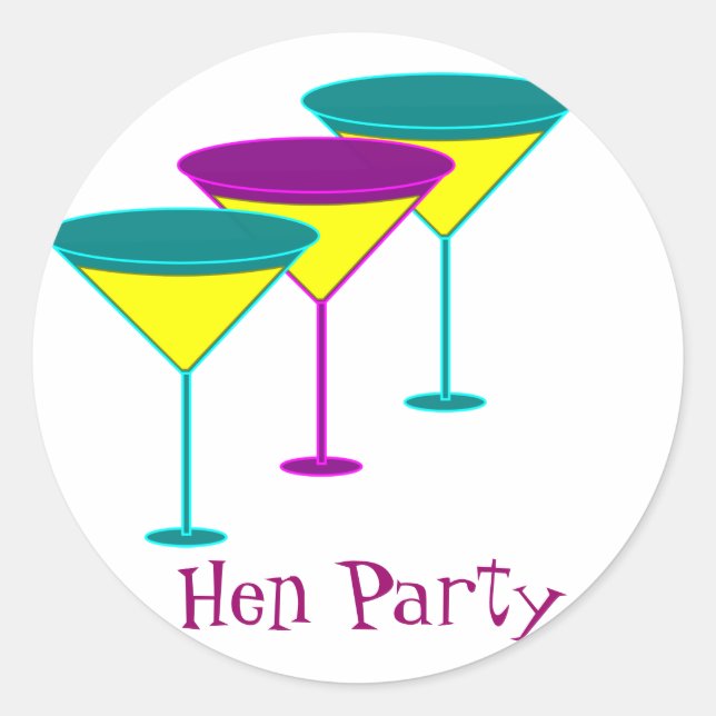 Martini Glasses Classic Round Sticker (Front)