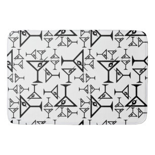 Martini Glasses CUSTOM BACKGROUND COLOR Bath Mat