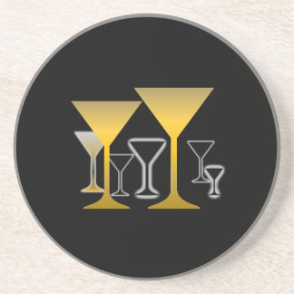 Martini Glasses Design Ornament Coaster