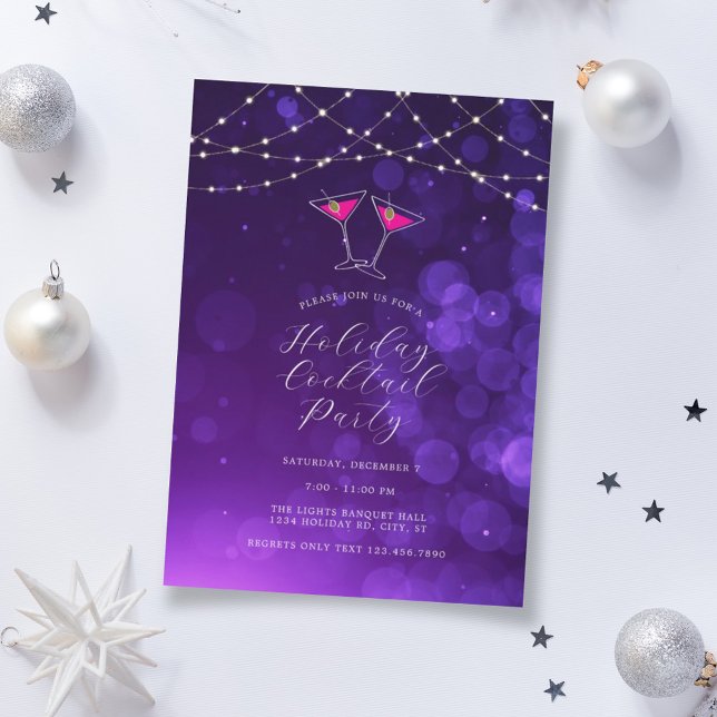 Martini Glasses Holiday Cocktail Party Invitation (Creator Uploaded)
