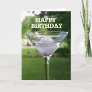 Martini Golf Ball Birthday Card