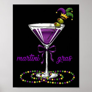 Martini Gras Baby Women Girls Illustration Poster