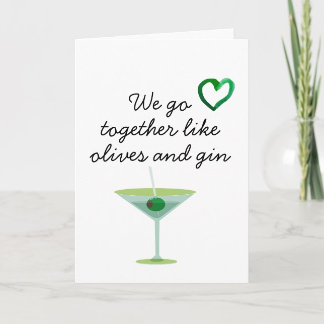 Martini Humour Anniversary Valentine's Day Card (Front)