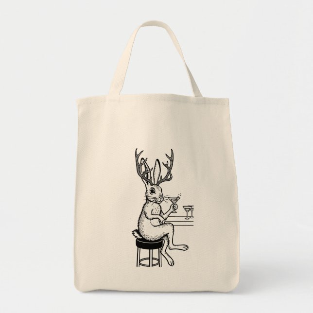 Martini Jackalope tote (Front)