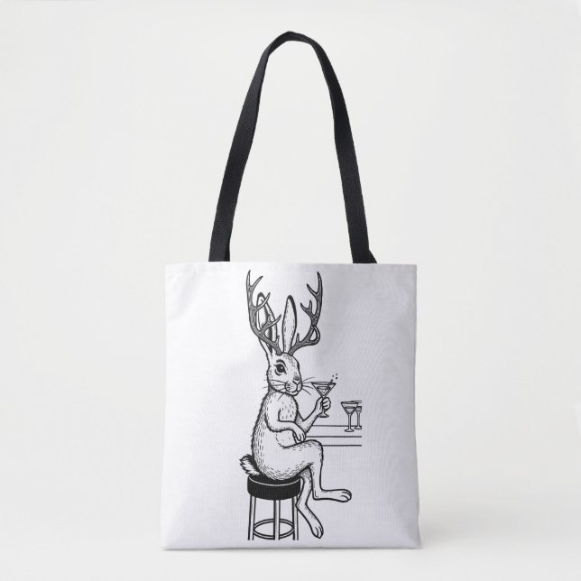 Martini Jackalope tote Bag (Front)