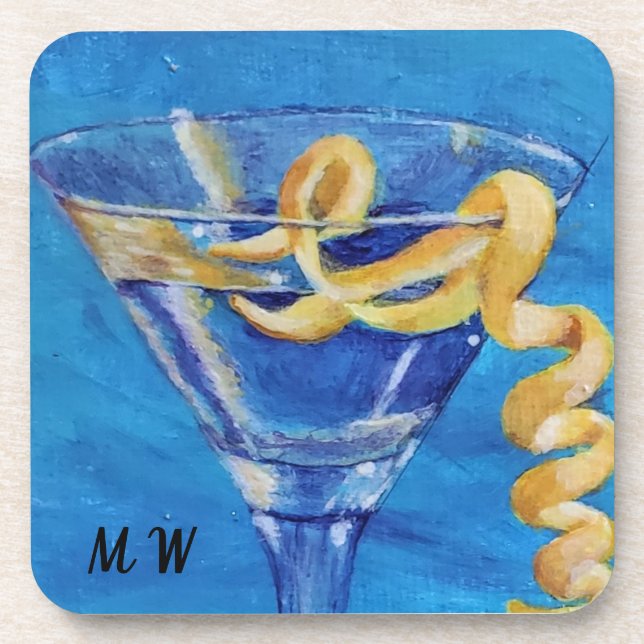 Martini Lemon Twist Coaster (Front)