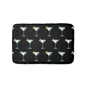 Martini Lovers Cocktail Glass Bartender Alcohol Bath Mat