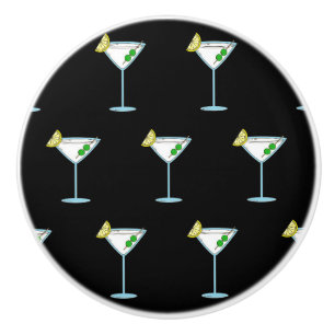 Martini Lovers Cocktail Glass Bartender Alcohol Ceramic Knob
