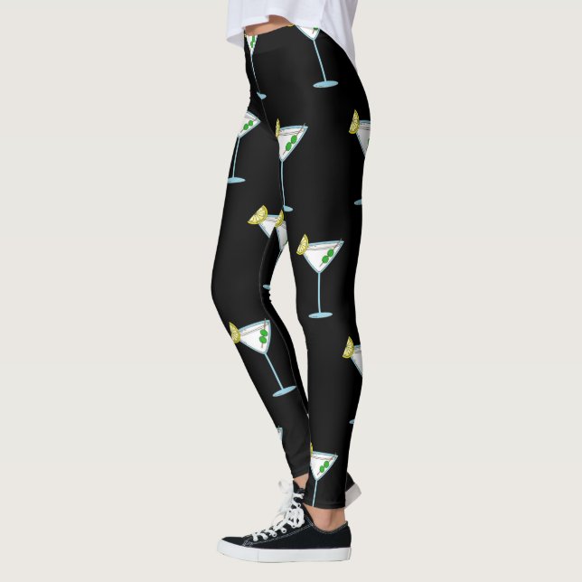 Martini Lovers Cocktail Glass Bartender Alcohol Leggings (Left)