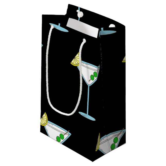Martini Lovers Cocktail Glass Bartender Alcohol Small Gift Bag (Front Angled)