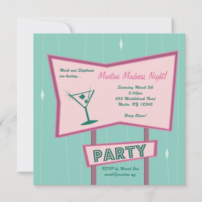 Martini Madness Invitation (Front)