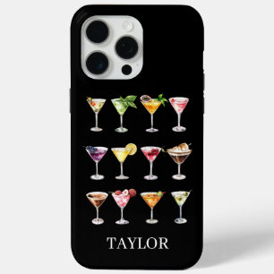 Martini Madness Monogrammed iPhone 15 Pro Max Case