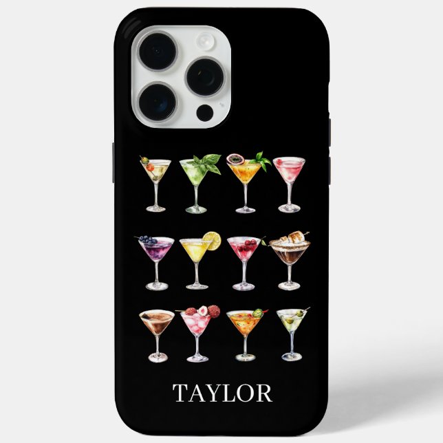 Martini Madness Monogrammed Case-Mate iPhone Case (Back)