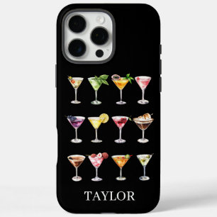 Martini Madness Monogrammed iPhone 16 Pro Max Case