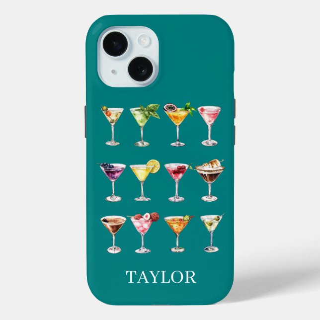 Martini Madness Monogrammed Case-Mate iPhone Case (Back)