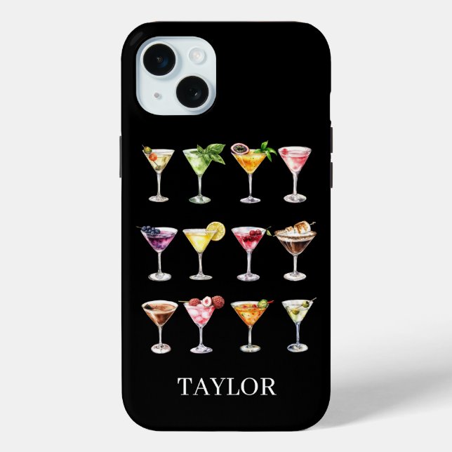 Martini Madness Monogrammed Case-Mate iPhone Case (Back)