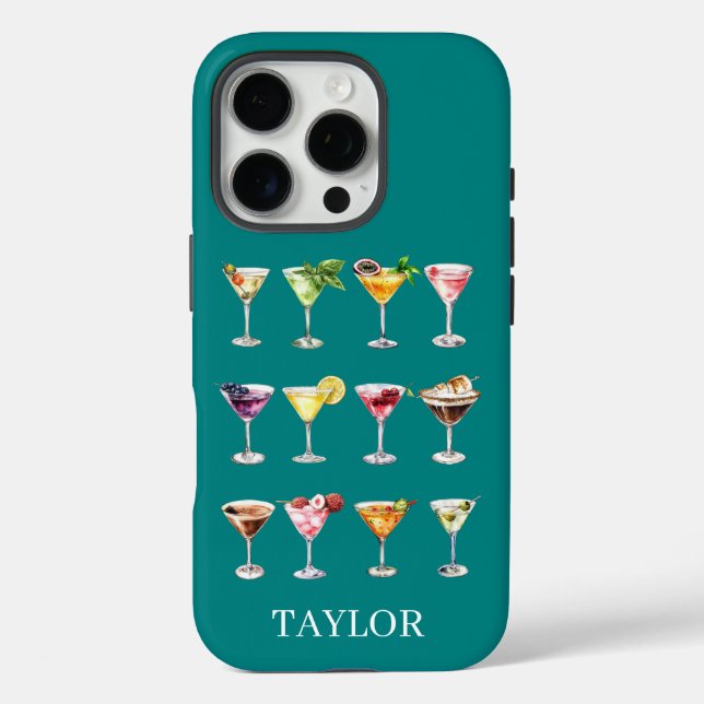 Martini Madness Monogrammed Case-Mate iPhone Case (Back)