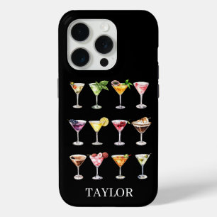Martini Madness Monogrammed iPhone 15 Pro Case