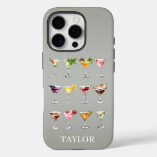 Martini Madness Monogrammed iPhone 16 Pro Case