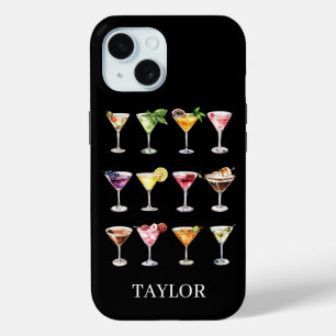 Martini Madness Monogrammed iPhone 15 Case