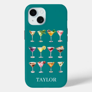 Martini Madness Monogrammed iPhone 15 Case