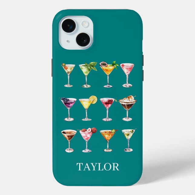 Martini Madness Monogrammed Case-Mate iPhone Case (Back)