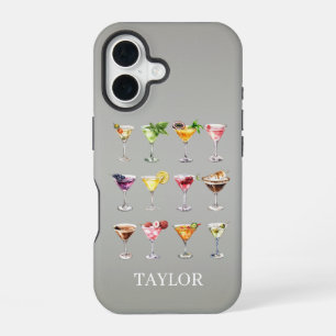 Martini Madness Monogrammed iPhone 16 Case